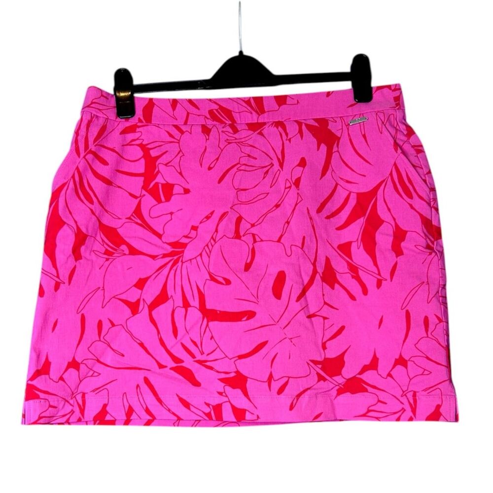 Rafaella Pink and Red Tropical Print Skort